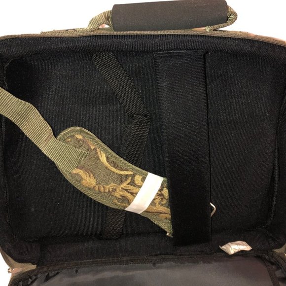 NEW Olive Green GOld Brocade Carpet LAP TOP computer weekender luggage b… - Picture 2 of 6